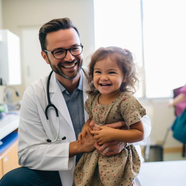 doctor and young patient smiling