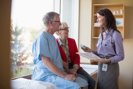 Doctor with patient