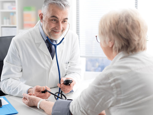 Doctor with patient