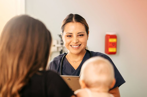 Doctor with patient