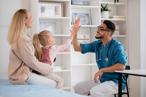 Patient with doctor