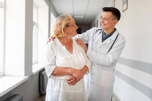 Doctor with elderly patient